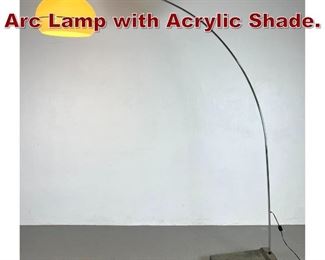 Lot 1001 Mid Century Modern Arc Lamp with Acrylic Shade. 
