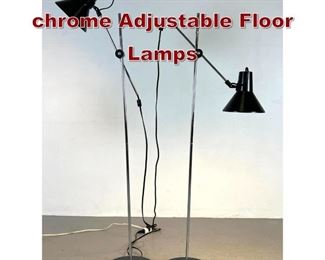 Lot 1011 Pair black and chrome Adjustable Floor Lamps