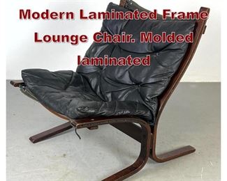 Lot 1017 WESTNOFA Norway Modern Laminated Frame Lounge Chair. Molded laminated 