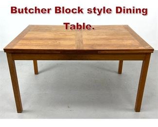 Lot 1021 Danish Modern Teak Butcher Block style Dining Table. 