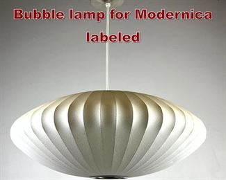 Lot 1036 George Nelson Bubble lamp for Modernica labeled