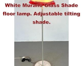 Lot 1039 Italian Red and White Murano Glass Shade floor lamp. Adjustable tilting shade. 