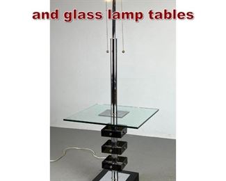 Lot 1054 1970s era chrome and glass lamp tables