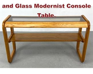 Lot 1057 LOU HODGES Oak and Glass Modernist Console Table. 