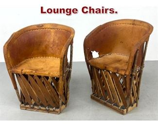 Lot 1060 Pr Mexican Leather Lounge Chairs. 