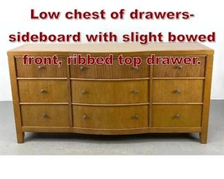 Lot 1076 STANLEY Furniture Low chest of drawerssideboard with slight bowed front, ribbed top drawer.