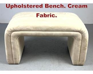 Lot 1077 Modernist Channel Upholstered Bench. Cream Fabric. 