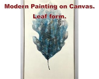Lot 1101 Large Mid Century Modern Painting on Canvas. Leaf form. 