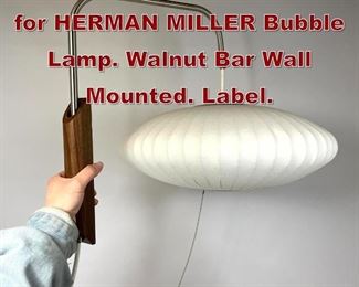 Lot 1113 GEORGE NELSON for HERMAN MILLER Bubble Lamp. Walnut Bar Wall Mounted. Label. 