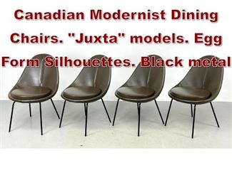 Lot 1115 Set 4 KEILHAUER Canadian Modernist Dining Chairs. Juxta models. Egg Form Silhouettes. Black metal 
