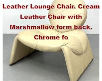 Lot 1129 2002 Italian Calipso Leather Lounge Chair. Cream Leather Chair with Marshmallow form back. Chrome fo