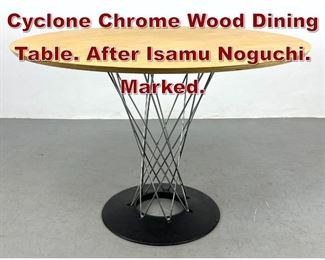 Lot 1130 MODERNICA Cyclone Chrome Wood Dining Table. After Isamu Noguchi. Marked. 