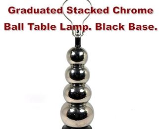 Lot 1133 Modernist Graduated Stacked Chrome Ball Table Lamp. Black Base.