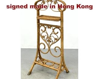 Lot 1140 1960s Wicker valet signed made in Hong Kong