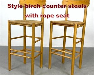 Lot 1145 Borge Mogensen Style birch counter stools with rope seat