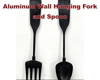 Lot 1146 Large Scale Painted Aluminum Wall Hanging Fork and Spoon