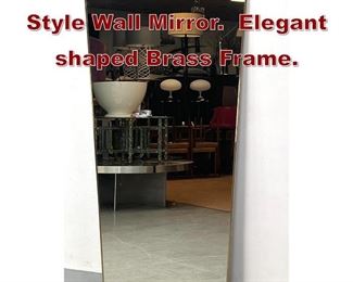 Lot 1148 Large Gio Ponti Style Wall Mirror. Elegant shaped Brass Frame. 