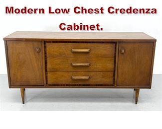 Lot 1150 Bassett American Modern Low Chest Credenza Cabinet. 