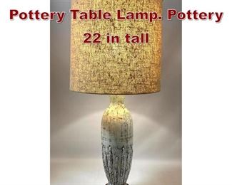 Lot 1165 Mid Century Modern Pottery Table Lamp. Pottery 22 in tall