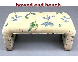 Lot 1172 Fully upholstered bowed end bench. 
