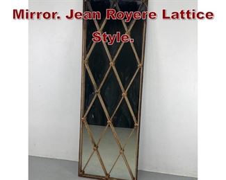Lot 1176 Heavy Iron Wall Mirror. Jean Royere Lattice Style. 