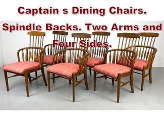 Lot 1183 Set 6 Modernist Captain s Dining Chairs. Spindle Backs. Two Arms and Four Sides. 