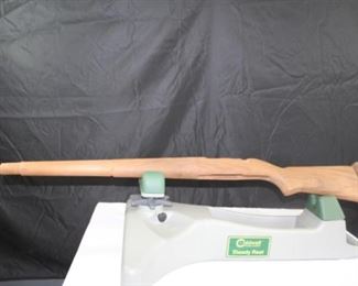 carved wooden military gun stock