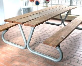 Picnic table, retro 8’ x 29” table with seats width is 5’