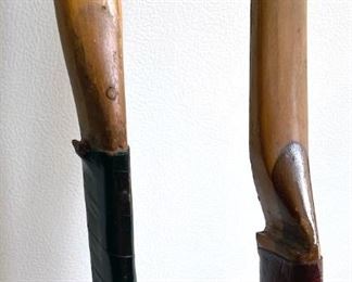 Wood hunting bows, 2 unstrung