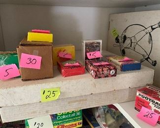 There are 67 full sets and 2 cases. Then have been priced by knowledgable seller of cards.  The prices are firm and will go on eBay if not sold at the same.