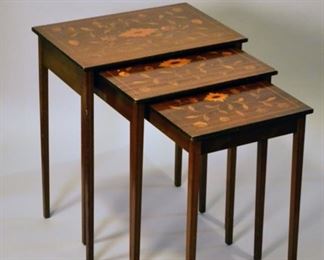 Dutch Marquetry Nest Of 3 Tables