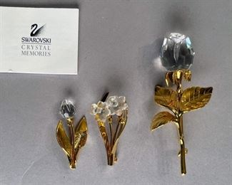 Three Swarovski Crystal Pins