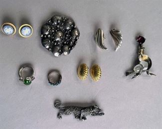 Group Of Sterling Silver And Other Fashion Jewelry
