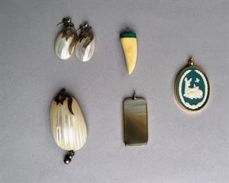 Group Of Necklace Pendants And Earrings
