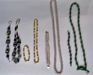 Four Matched Beaded Necklace And Bracelet Sets
