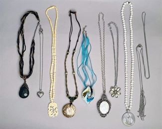 Group Of 9 Fashion Necklaces