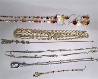 Group Of 6 Mixed Metal And Beaded Fashion Necklaces
