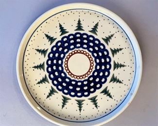 Round Christmas Tree Plate By Boleslawiec, Poland
