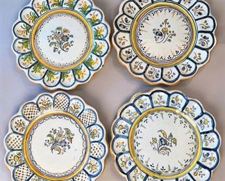 Set Of Four Talavera, Spain Floral Plates