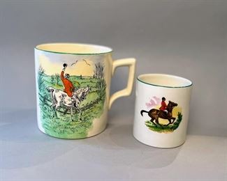 Davenport Hunt Scene Mug By Burleigh Pottery, 1950 And James Kent Old Foley Cup