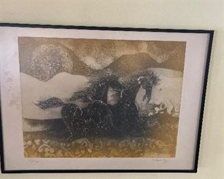 Larsky Eyched Artwork - signed with COA