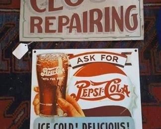 Old Clock Repairing Sign 