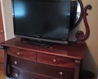 Mahogany Dresser with large oval mirror 