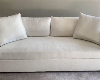 04 Thomasville White Fabric Convertible Sleeper Sofa