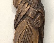 Carved Wood Man W Banjo