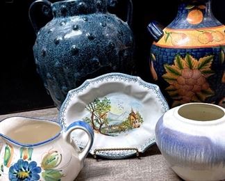 Heavy Clay Urns, Ceramics Painted In Portugal And Southwest Style Earthenware