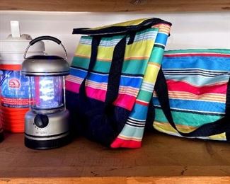Matching Tote And Insulated Bag, Battery Powered Lanterns, And 12 Gallon Insulated Thermos