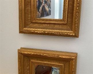 Pair Of Gold Toned Mirrors
