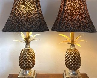 Pair Of Pineapple Lamps