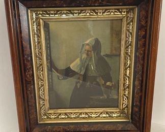 Professionally Framed Young Woman With A Water Jug By Dutch Painter Johannes Vermeer